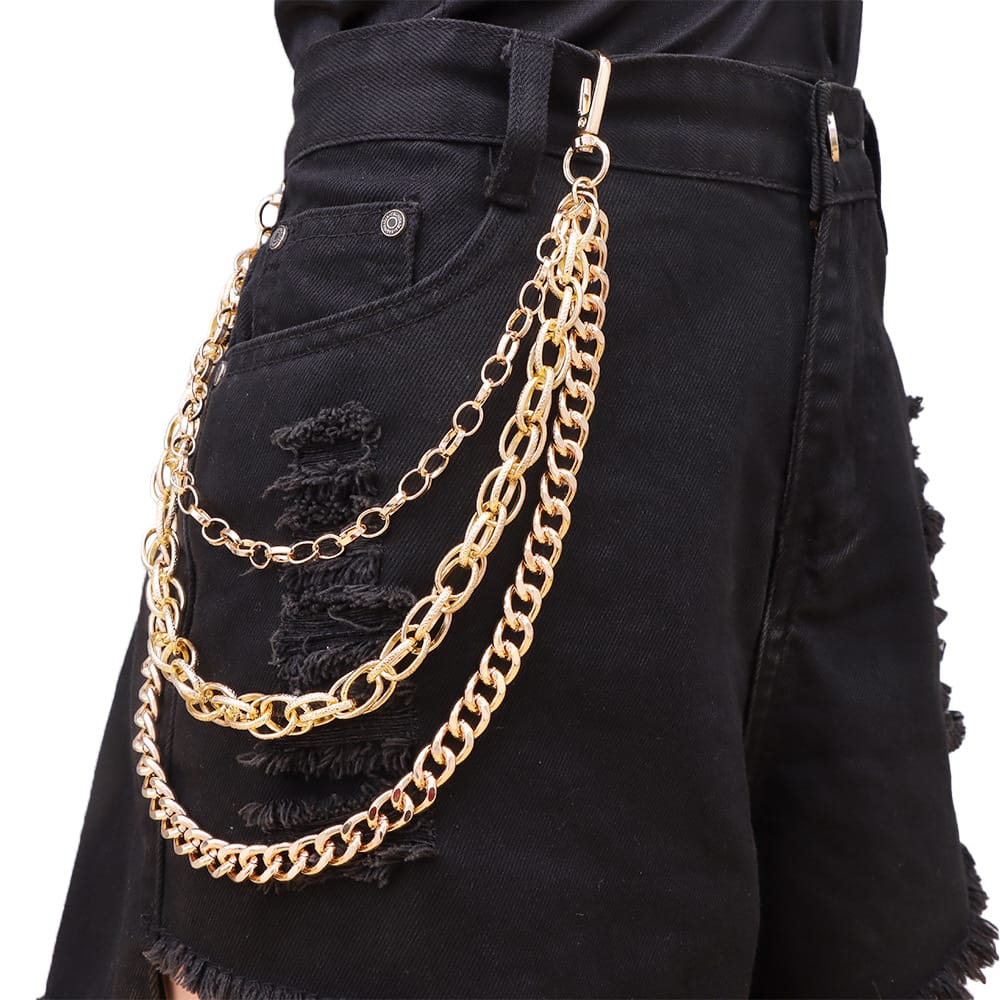 Kobine Unisex Punk Multilayer Metal Waist Chain Pant Chain