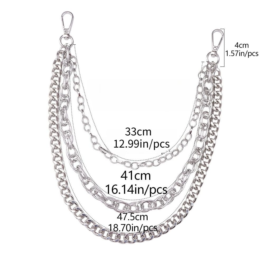 Kobine Unisex Punk Multilayer Metal Waist Chain Pant Chain