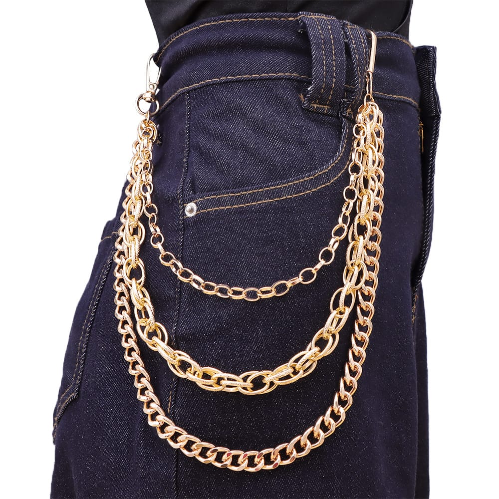 Kobine Unisex Punk Multilayer Metal Waist Chain Pant Chain
