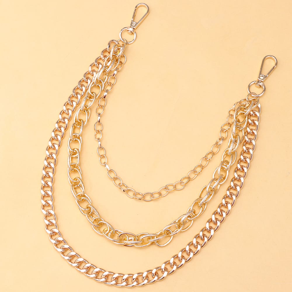 Kobine Unisex Punk Multilayer Metal Waist Chain Pant Chain