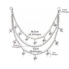 Kobine Unisex Punk Multilayer Starburst Pendant Waist Chain