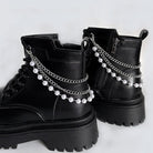Kobine Unisex Punk Pearl Multilayer Boot Chain Shoe Accessories