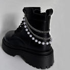 Kobine Unisex Punk Pearl Multilayer Boot Chain Shoe Accessories