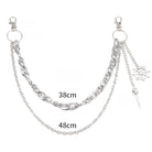 Kobine Unisex Punk Raven Skull Rudder Layered Waist Chain