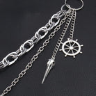 Kobine Unisex Punk Raven Skull Rudder Layered Waist Chain