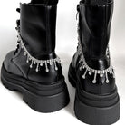 Kobine Unisex Punk Rhinestone Tassel Boot Chain Shoe Accessories