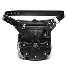 Kobine Unisex Punk Rivet Cross Chained Waist Bag