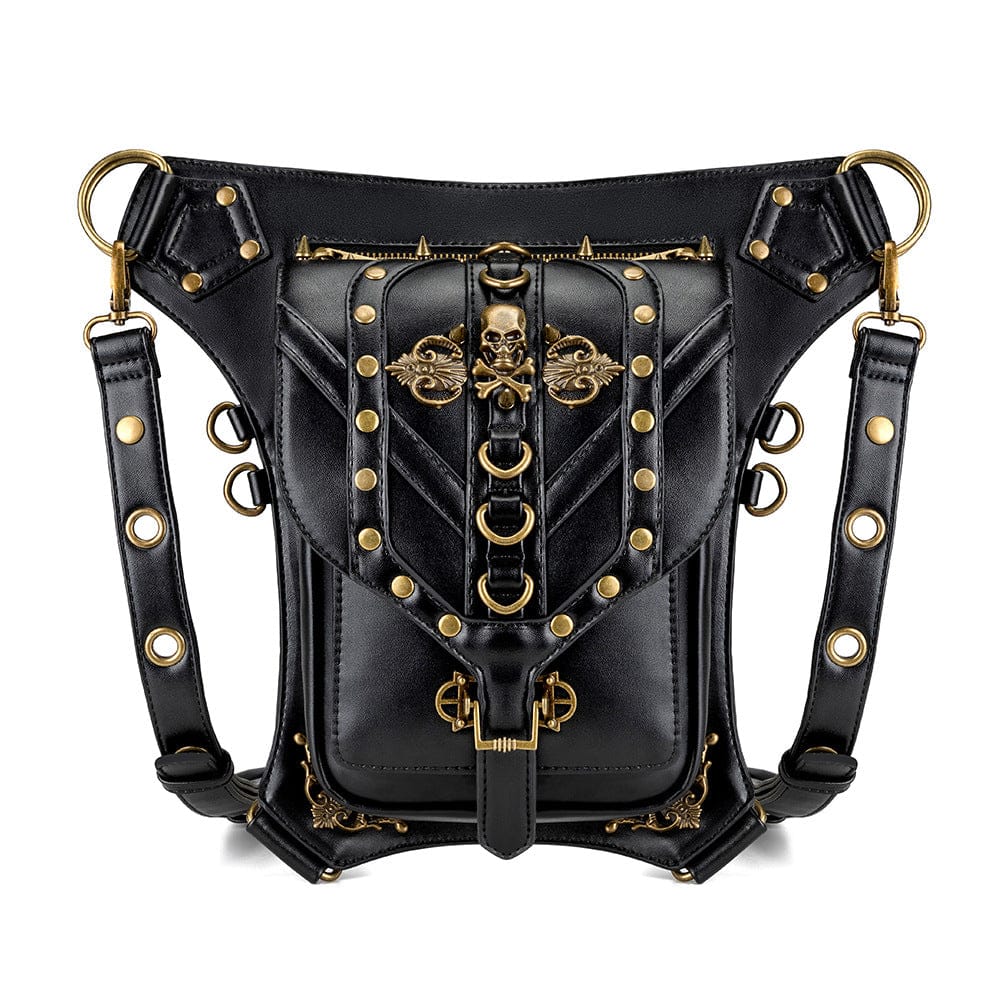 Kobine Unisex Punk Rivet Skull Waist Bag