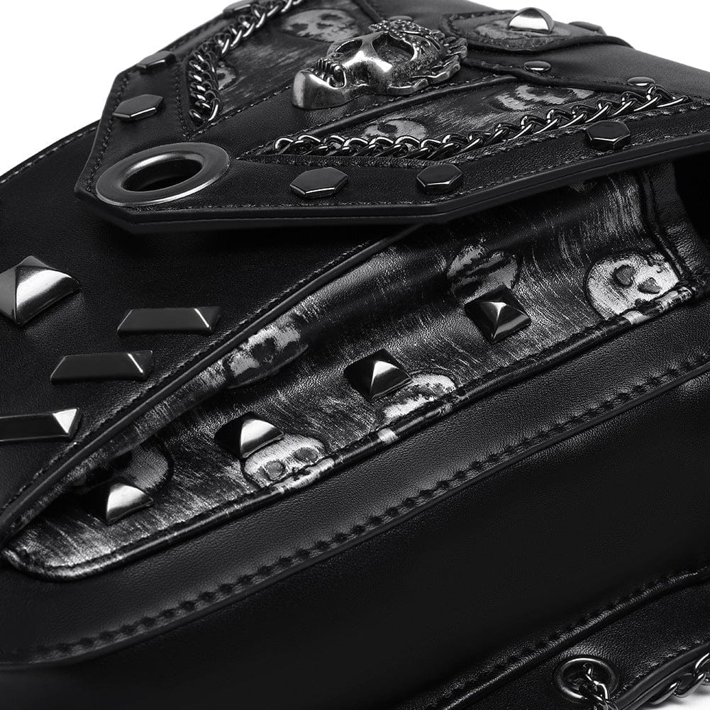 Kobine Unisex Punk Skull Chain Waist Bag