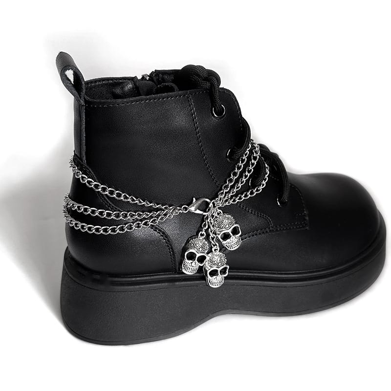 Kobine Unisex Punk Skull Multilayer Boot Chain Shoe Accessories