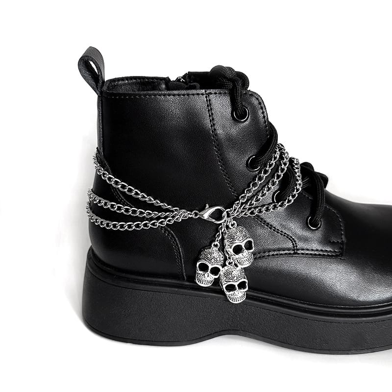 Kobine Unisex Punk Skull Multilayer Boot Chain Shoe Accessories