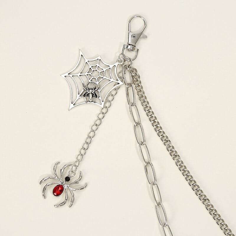 Kobine Unisex Punk Spider Cobweb Pendant Two‑Layer Waist Chain