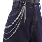 Kobine Unisex Punk Spike Pendant Three‑Layer Waist Chain