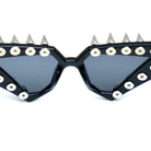 Kobine Unisex Punk Spiked Geometric Cat‑Eye Glasses Sunglasses