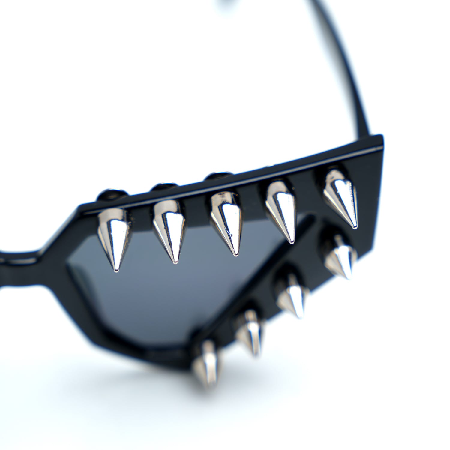 Kobine Unisex Punk Spiked Geometric Cat‑Eye Glasses Sunglasses