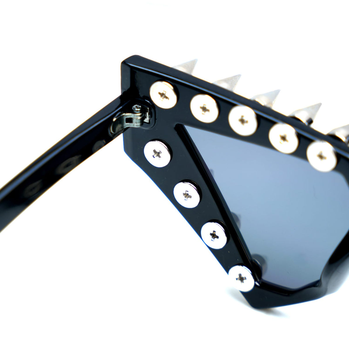 Kobine Unisex Punk Spiked Geometric Cat‑Eye Glasses Sunglasses