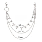 Kobine Unisex Punk Spiked Multilayer Waist Chain