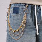Kobine Unisex Punk Spiked Multilayer Waist Chain