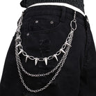 Kobine Unisex Punk Spiked Multilayer Waist Chain
