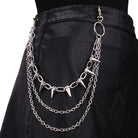 Kobine Unisex Punk Spiked Multilayer Waist Chain
