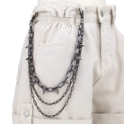 Kobine Unisex Punk Spiked Multilayer Waist Chain