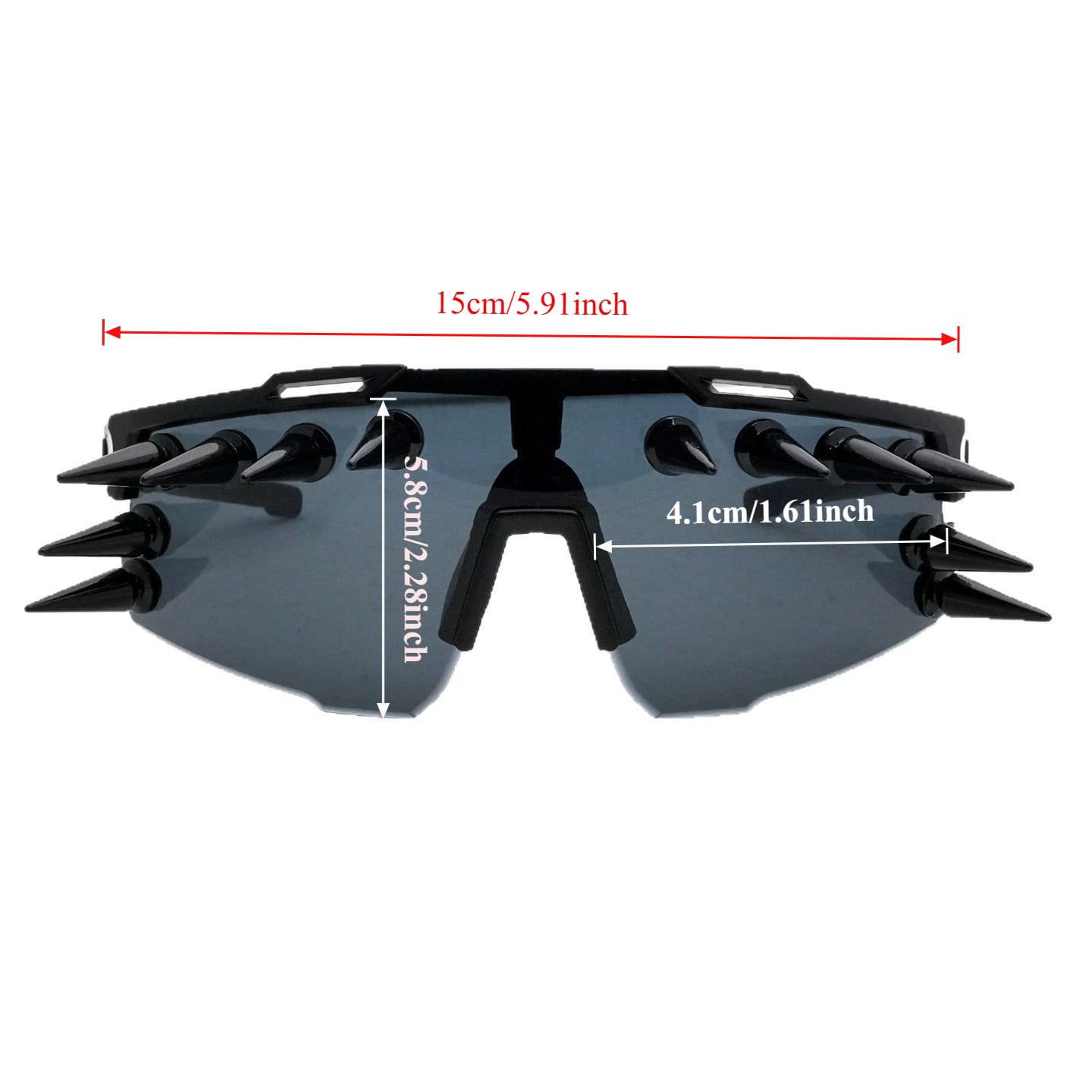 Kobine Unisex Punk Spiked Wrap Around Glasses Sunglasses
