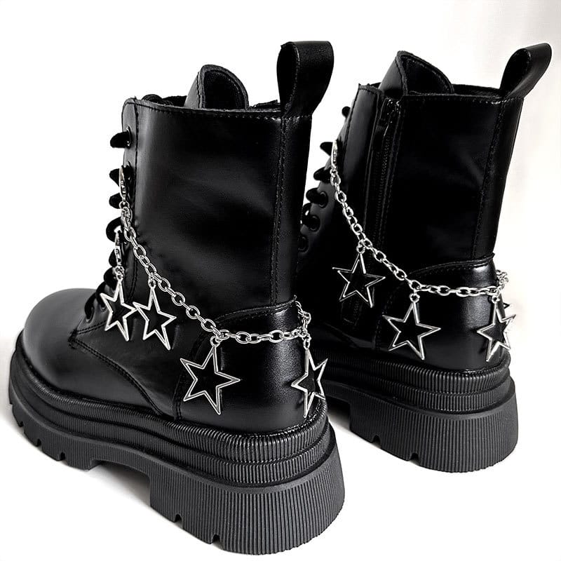 Kobine Unisex Punk Star Pendant Boot Chain Shoe Accessories