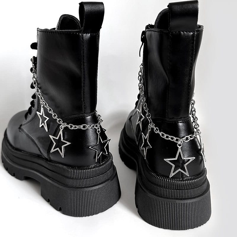 Kobine Unisex Punk Star Pendant Boot Chain Shoe Accessories