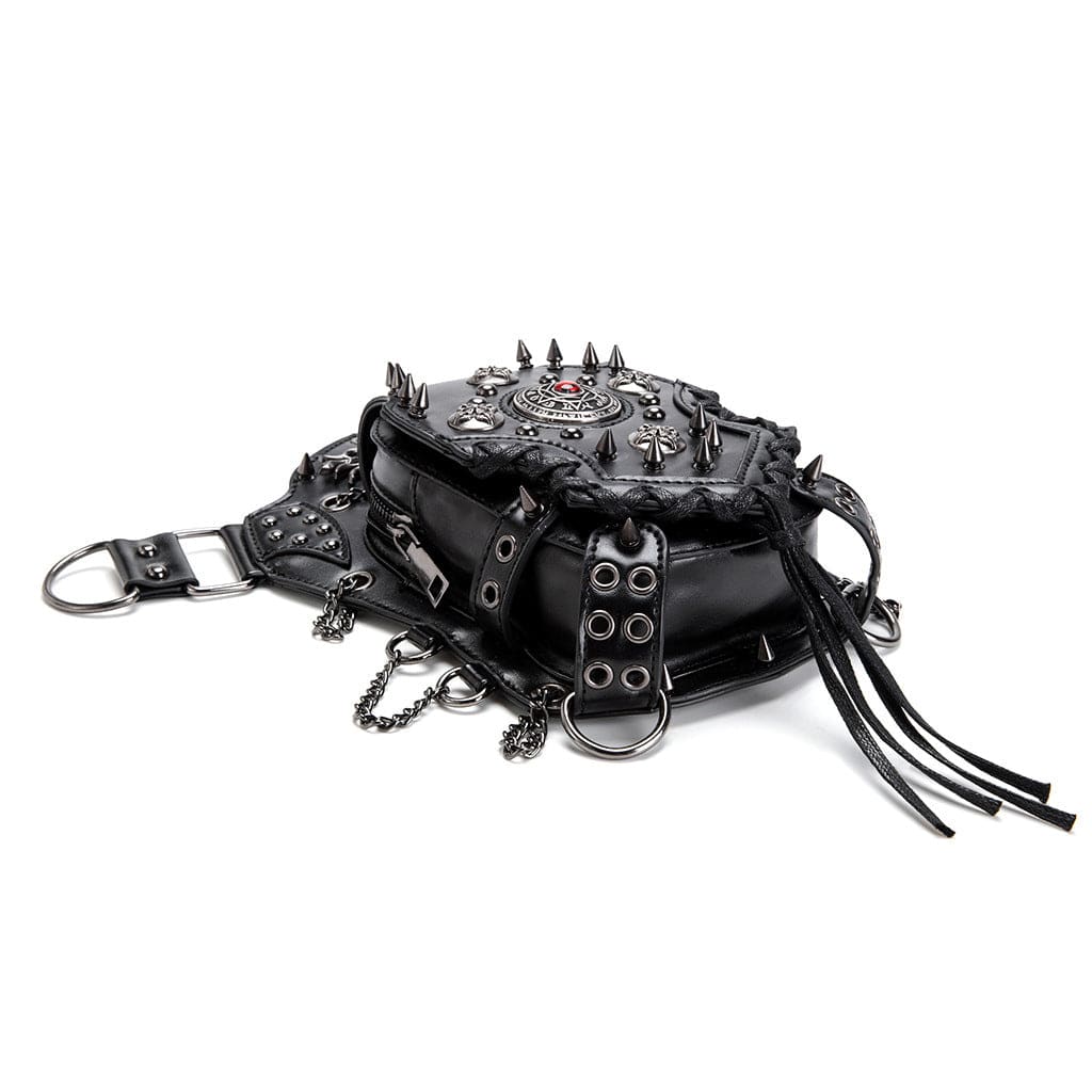 Kobine Unisex Punk Studded Devil Eye Chained Bag