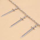 Kobine Unisex Punk Sword Pendant Multilayer Waist Chain