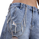 Kobine Unisex Punk Sword Pendant Multilayer Waist Chain