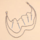 Kobine Unisex Punk Sword Pendant Multilayer Waist Chain