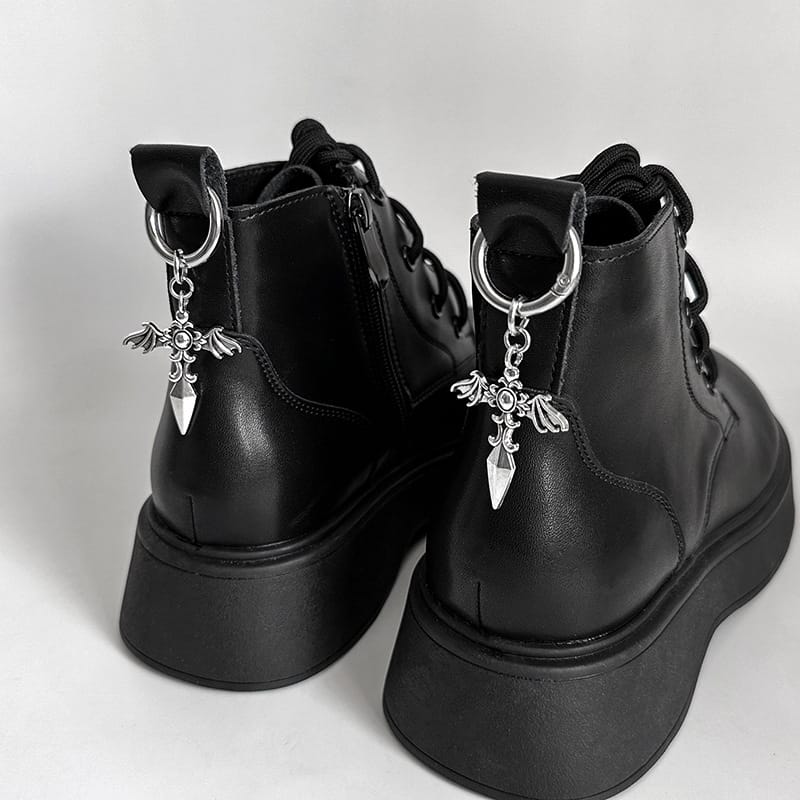 Kobine Unisex Punk Wing Cross Shoe Charms Shoe Accessories
