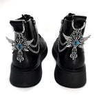 Kobine Unisex Punk Wing Evil Eye Cross Boot Chain Shoe Accessories
