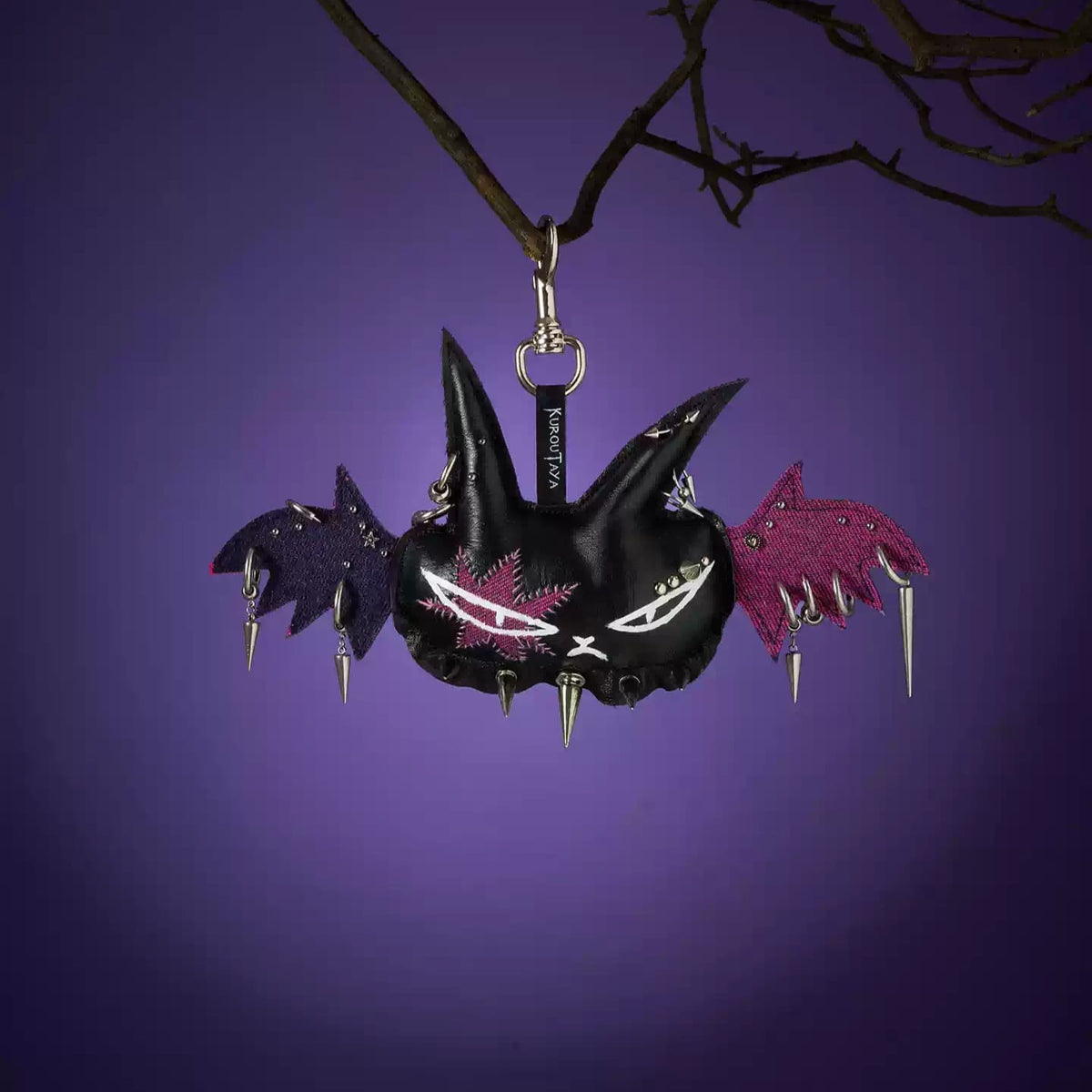 Kobine Unisex Punk Winged Cat Bag Charm