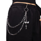 Kobine Unisex Punk Winged Heart Lock & Key Layered Waist Chain