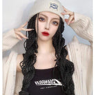 Kobine Women's Afro Curly Synthetic Hair Extension with Hat