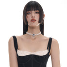 Kobine Women's Gothic Angel Pearl Choker