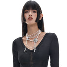 Kobine Women's Gothic Angel Pearl Choker