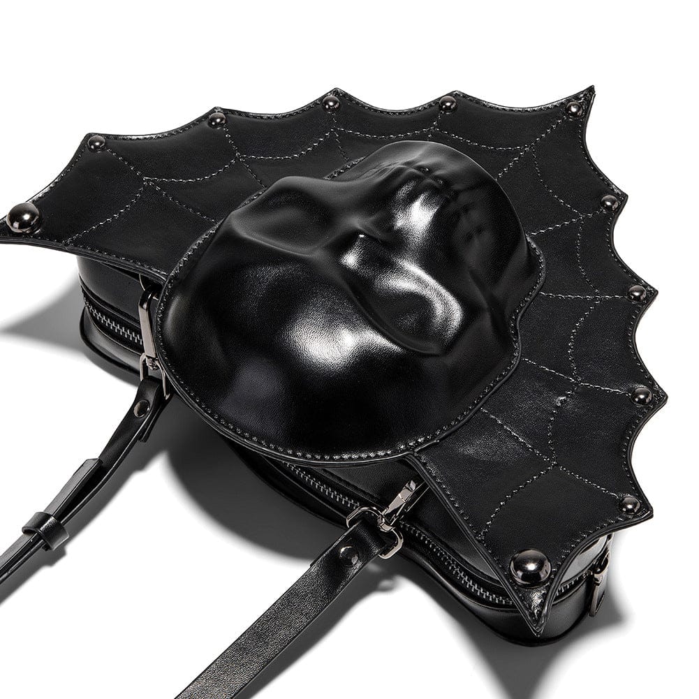 Kobine Women's Gothic Bat Wing Skull Bag