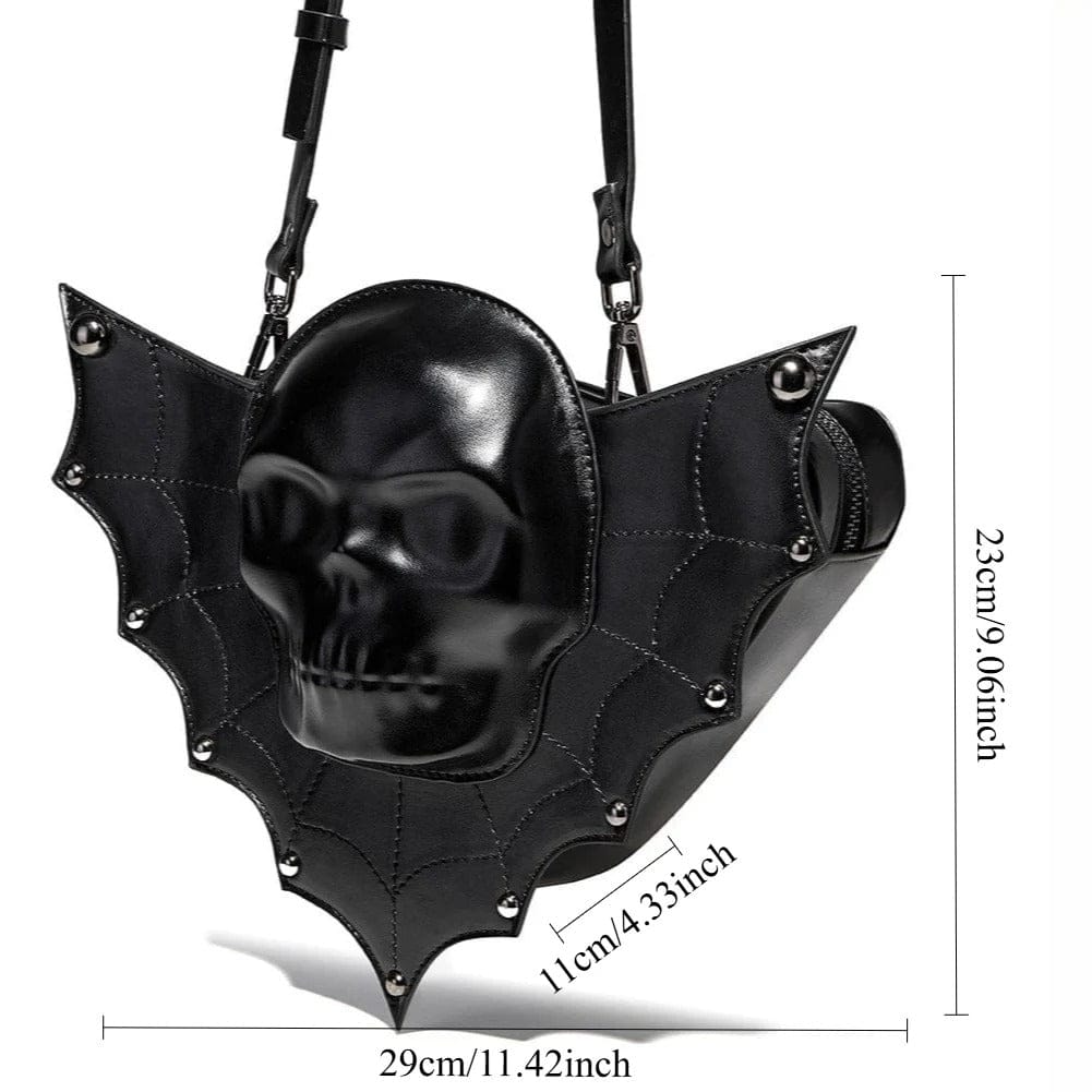 Kobine Women's Gothic Bat Wing Skull Bag