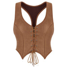 Kobine Women's Gothic Batwing Hem Lace-up Overbust Corset