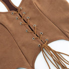 Kobine Women's Gothic Batwing Hem Lace-up Overbust Corset