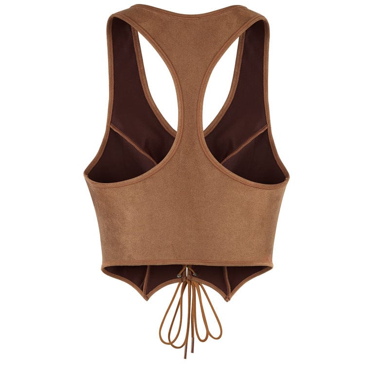 Kobine Women's Gothic Batwing Hem Lace-up Overbust Corset