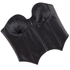 Kobine Women's Gothic Batwing Hem Zipper Overbust Corset