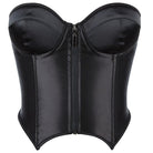 Kobine Women's Gothic Batwing Hem Zipper Overbust Corset