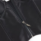 Kobine Women's Gothic Batwing Hem Zipper Overbust Corset