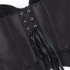 Kobine Women's Gothic Batwing Hem Zipper Overbust Corset