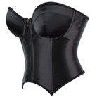 Kobine Women's Gothic Batwing Hem Zipper Overbust Corset