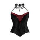 Kobine Women's Gothic Beaded Cobweb Underbust Corset